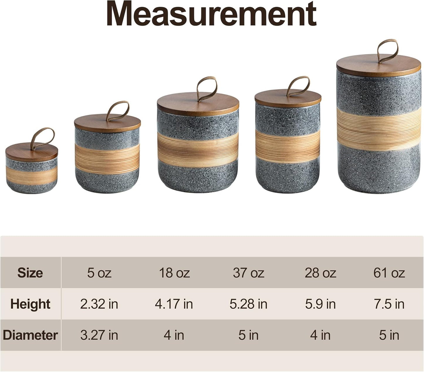 Large Storage Containers with Lids, Ceramic Coffee Container Kitchen Food Storage Cookie Jars with Airtight Lid for Spice Sugar Tea Bag, Stackable Decorative Jars for Counter, Grey & 61oz