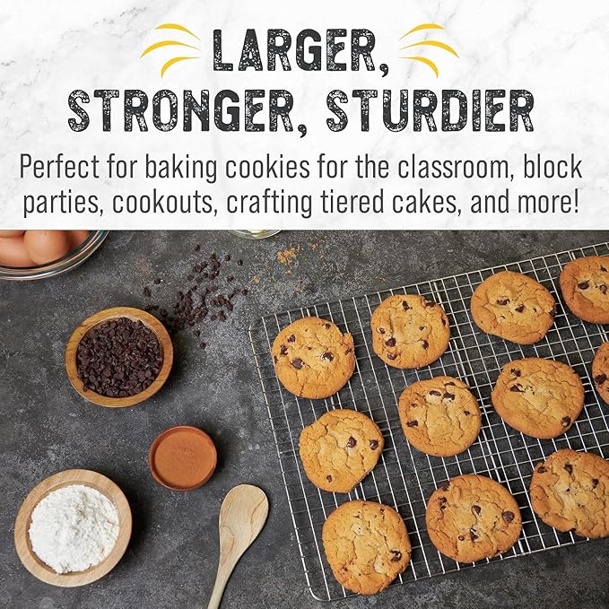 Checkered Chef Cooling Rack for Cooking and Baking - 8” x 11 ¾" Stainless Steel, Oven Safe Grid Wire Cookie Cooling Racks