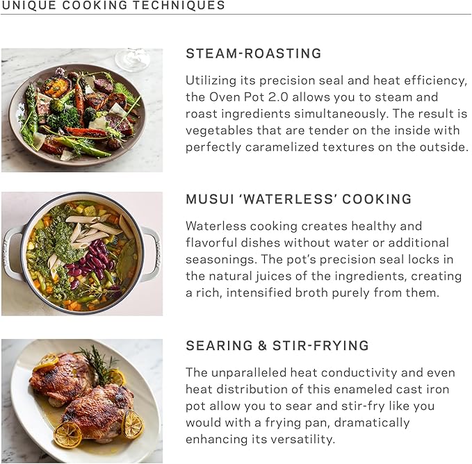 Vermicular Oven Pot 2.0 | Lightweight Enameled Cast Iron Pot | 18cm (2 Qt) | Non-Toxic | Induction-compatible | Dutch Oven | Made in Japan | Matte Linen Beige