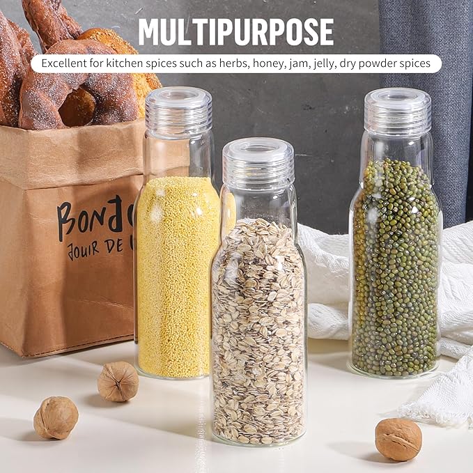 17 Oz Glass Juice Bottles with Lids, Glass Bottles, BPA Free, Borosilicate Glass for Juicing, Smoothies, Infused Water, Beverage Storage, Shaker Bottles (1 Pack)