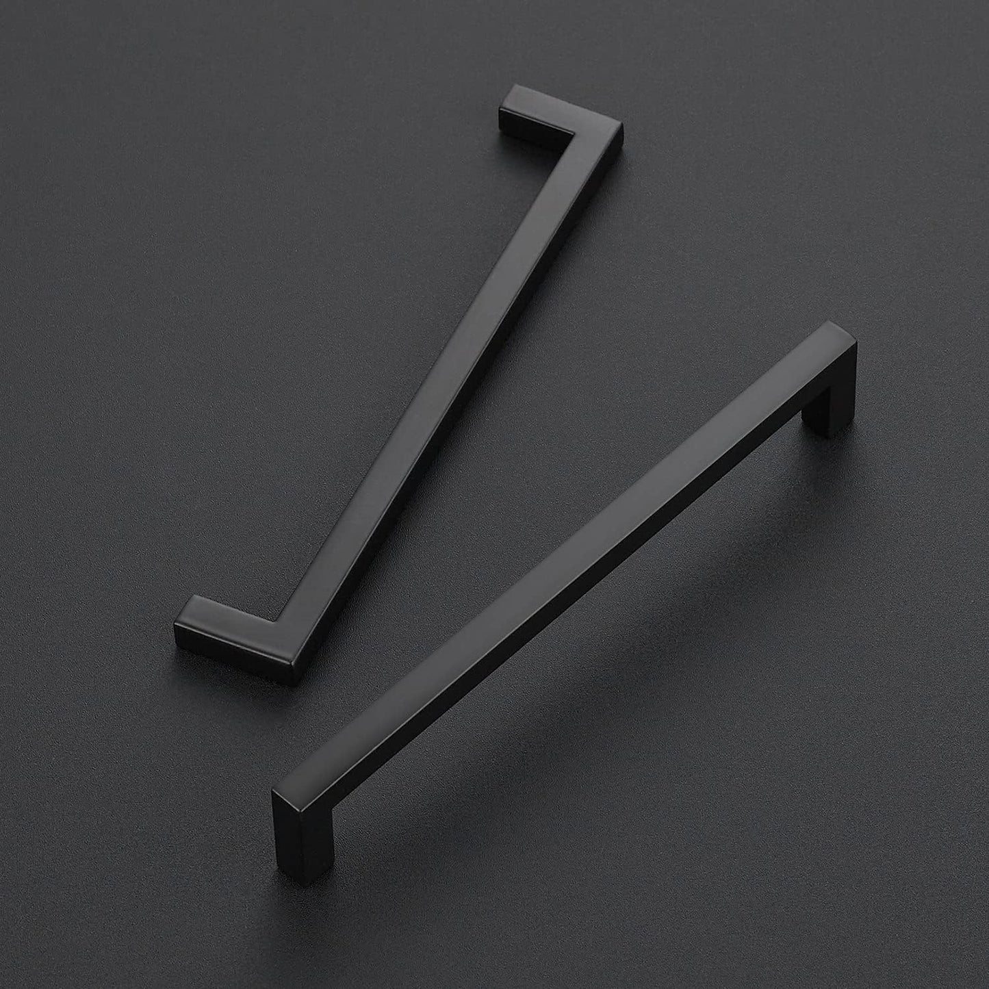 Ravinte 30 Pack Matte Black Square Drawer Handles 6-1/4 inch Center to Center