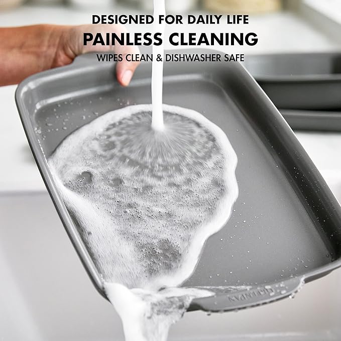 GreenPan Premiere Ovenware Healthy Ceramic Nonstick 18" x 13" Half Rectangular Baking Pan, PFOA & PFAS-Free, Warp-Free Bakeware, Durable Quick Heating Tray, Oven Safe to 600F, Dishwasher Safe, Gray