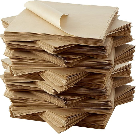 Eco Friendly, Grease Proof 12" x 12" Deli Wrap 500 Pk. Best Kraft Food Wrapping Paper Sheets for Picnic, Festival, Fair or BBQ. Perfect Liner for Tray, Basket or Boat. Quality Bulk Restaurant Supply