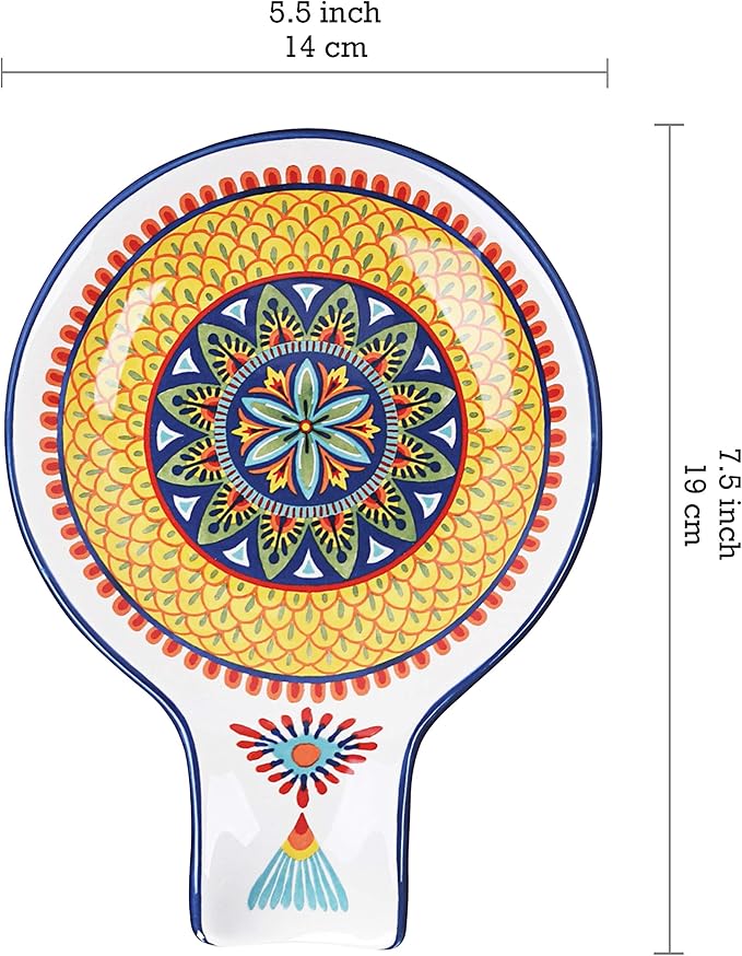 Bico Havana Spoon Rest for Stove Top, Ceramic Spoon Holder for Kitchen Counter, Easy to Clean Coffee Spoon Rest Dishwasher Safe, Kitchen Cooking Utensil Rest for Ladles Spatula