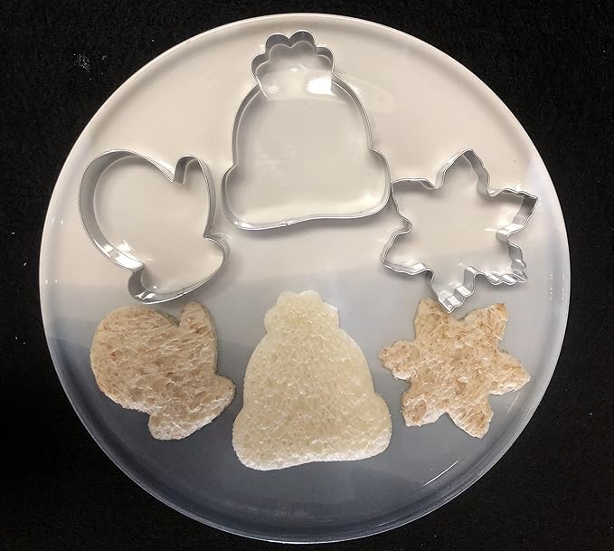 New Winter Christmas Cookie Cutter Set-5 Piece-Ugly Sweater, Hat, Mitten, Snowflake, Coffee Mug Cookie Fondant Biscui Cutters for Ugly Vintage Christmas Thanksgiving