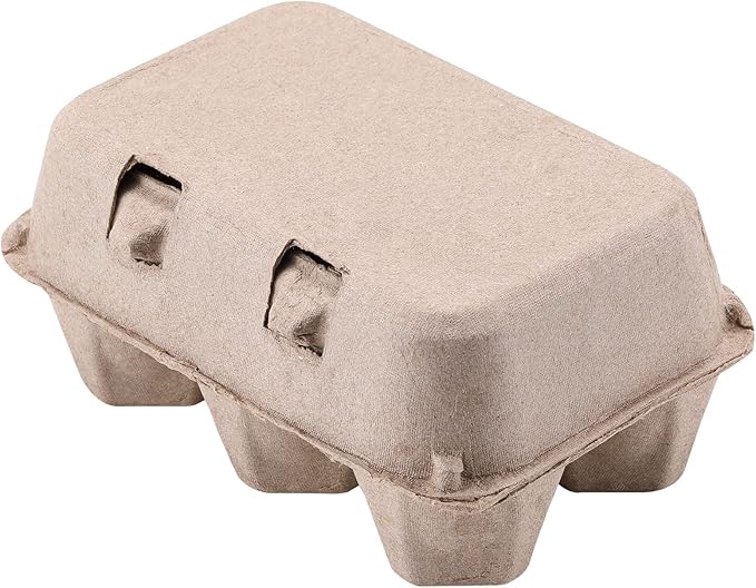 Half Dozen Vintage Egg Cartons 50 Pack, Blank Natural Pulp Egg Cartons 6 Count for Chicken Eggs Reusable, Storage Tray Strong for Holds Up to Six 6 Huevo Carton Cardboard Paper Holder Container