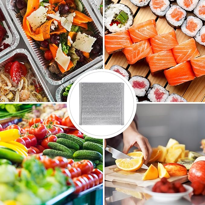 Operitacx 50pcs Thermal Aluminum Reusable Insulation Cold Pouch for Food Grocery Bag Holder Insulated Bag Insulated Mailers for Cold Mailers Food Disposable Ice Bag Camping