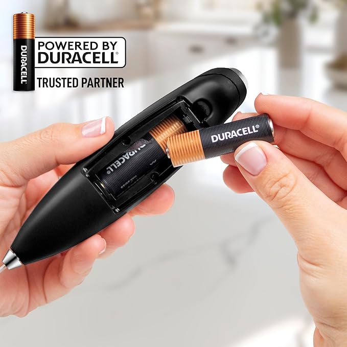 Zulay Kitchen Powerful Milk Frother Wand With 4 AA Duracell Batteries - Ultra Fast Handheld Drink Mixer - Electric Whisk Foam Maker for Coffee, Lattes, Cappuccino, Matcha & Creamer -