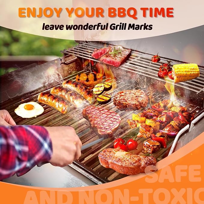 Uniflasy 7638 Porcelain-Enameled Cast Iron Cooking Grates for Weber GS4 Spirit II 300& Spirit 300 Series, E-310 E-330,Genesis Silver/Gold B & C Grill Grates Replacement Parts, Replace for Weber 7639