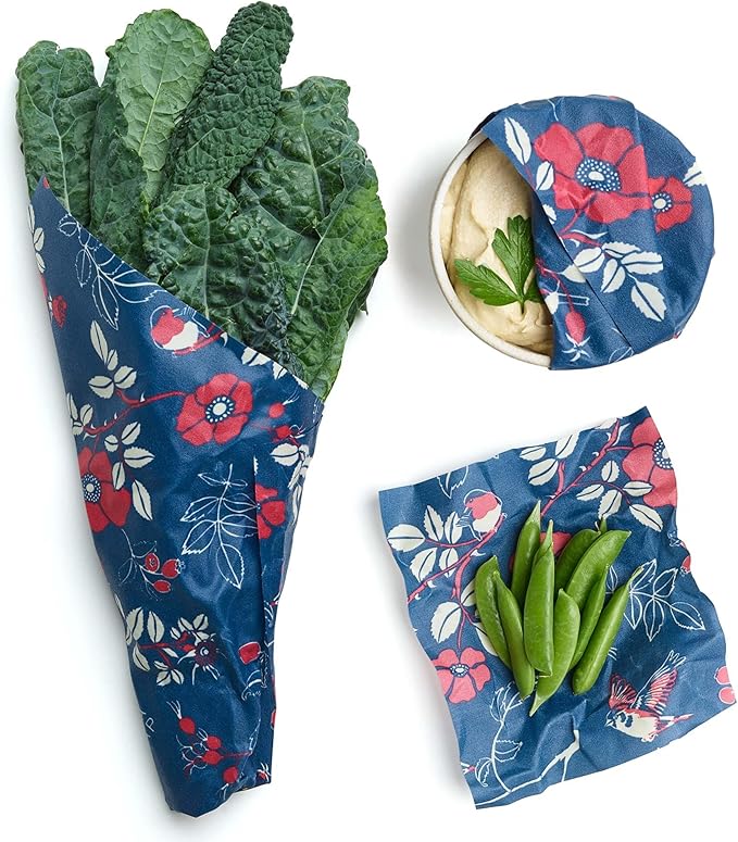Bee's Wrap Beeswax Wraps for Food - Botanical Cut to Size 14x52" Wax Paper Roll - Made in USA Reusable Waxed Paper & Bowl Covers - Organic & Eco-Friendly Alternative to Aluminum Foil & Plastic Wrap