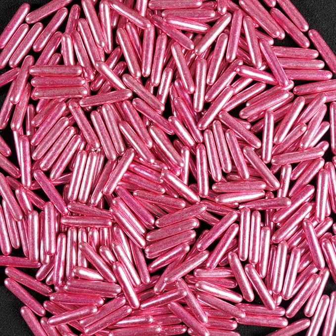 Rose Gold Sprinkles, Metallic Rods Sugar, Sprinkles For Cake Decorating, Baking, Cupcakes Decorating, Cake Toppers, Holiday, Wedding Party, 150g/5.29oz