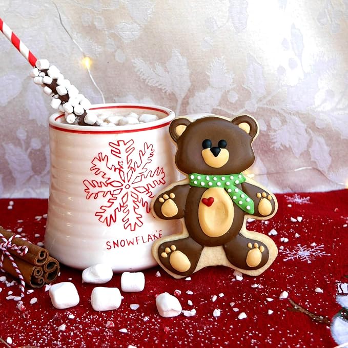 Teddy Bear Cookie Cutter – Sharp & Secure Stainless Steel Cooking Utensils – A Fun Fit for Sandwiches, Pancakes & Fruits – Dishwasher-Safe Bakery Supplies by Sweet Cookie Crumbs (4.0” T x 3.1” W)