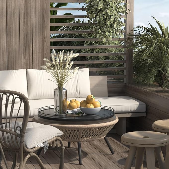 18" Oak Wooden Lazy Susan Turntable for Dining Table, Large Round Lazy Susans Organizer for Kitchen Countertop, Tabletop 360°Rotating Tray for Spice Organization and Storage Black Home Decor