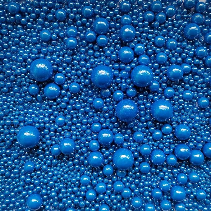 Edible Royal Blue Sugar Pearls Candy Sprinkles 120G/ 4.23Ounce Baking Cake Sprinkles Cupcake and Cake Topper Cookie Decorations Wedding Party Valentines Halloween Christmas Supplies