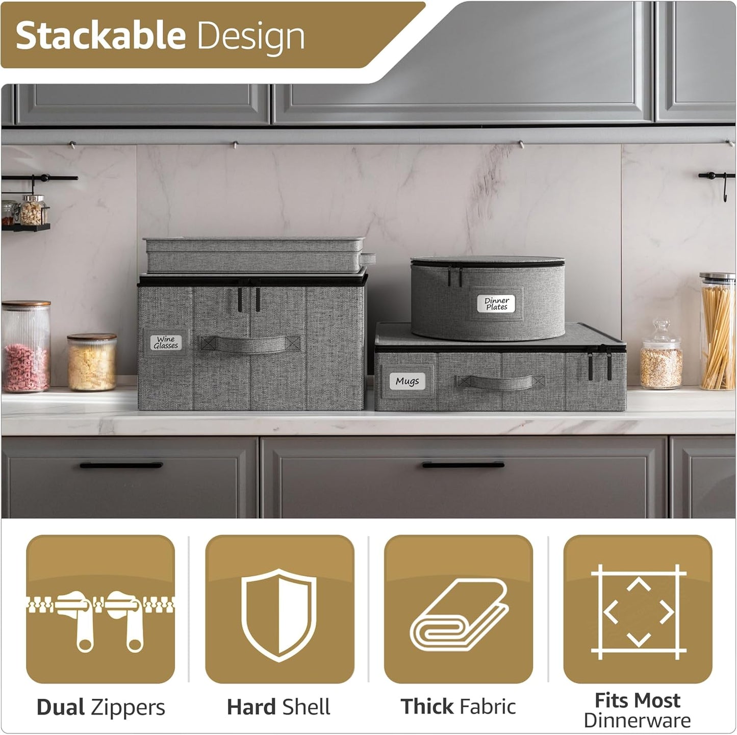 Sorbus Coffee Mug Organizer - Storage Case with Hard Shell, Label Windows, Handles & Dividers (Fits 12 Mugs)