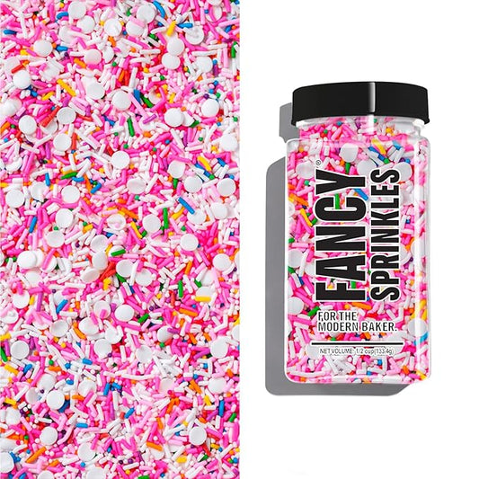 Fancy Sprinkles Animal Crackers Sprinkles, Real Sugar, For Ice Cream, Cookies, Cakes, Cupcakes, Dessert Decorating, Pink & Rainbow Sprinkles (0.5c)