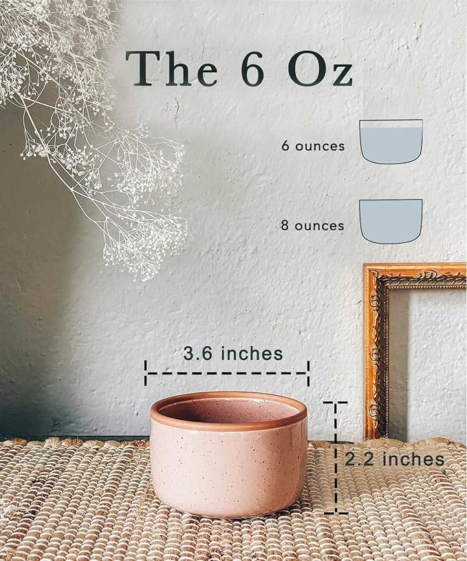 Mora 6oz Ceramic Ramekins, Set of 6 - Oven Safe Baking Dishes for Pudding, Creme Brulee, Souffle, Dip, Custard, Ice Cream