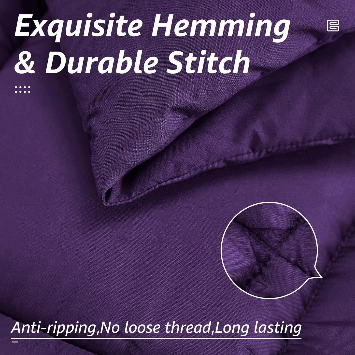 HYLEORY All Season Queen Size Bed Comforter - Cooling Goose Down Alternative Quilted Duvet Insert with Corner Tabs - Winter Warm - Machine Washable - Purple