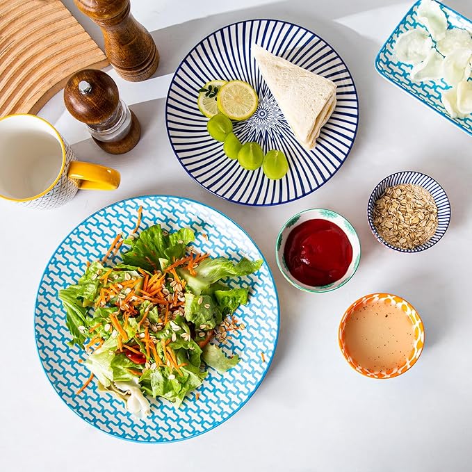 Ceramic Dipping Bowls Set - 4 Oz Small Dessert Bowl 3.5 Inch Porcelain Small Bowls for Side Dishes, Snack, Yogurt, Appetizer - Microwave Dishwasher Safe - Set of 6 - Assorted Colors