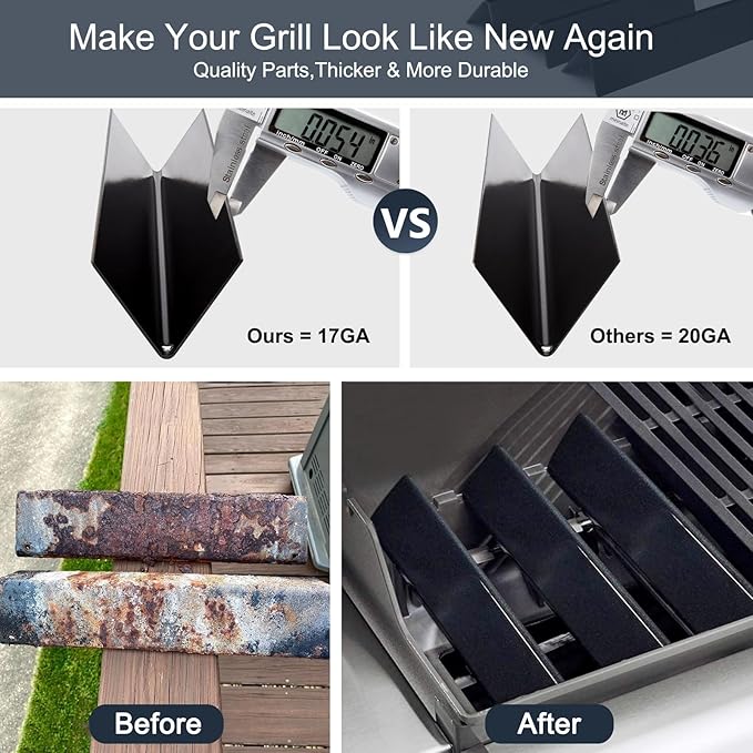 Criditpid Grill Replacement Parts for Weber Spirit I/II 200 with Front Control, 7635 Flavorizer Bars, 69785 Grill Burner Tubes & 7642 Grill Igniter Kit for Weber Spirit E210, E220, S210, S220 Grills.