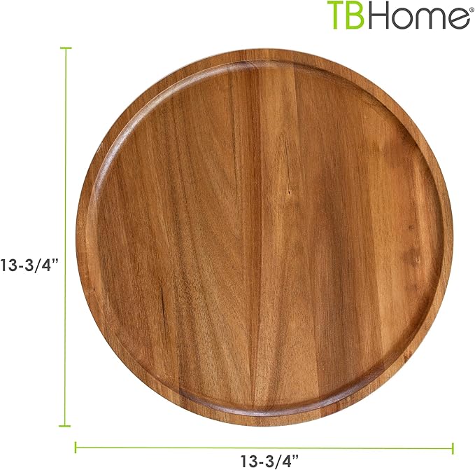 Acacia Wood Lazy Susan Organizer Kitchen Turntable for Cabinet, Table, Pantry or Countertop