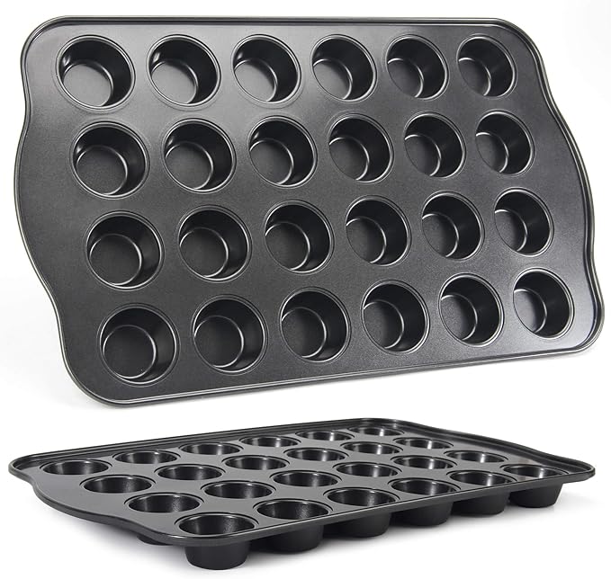 Muffin Tin, 12-Well Nonstick Cupcake Pan Set of 2, Heavy Duty Steel Muffin Pan