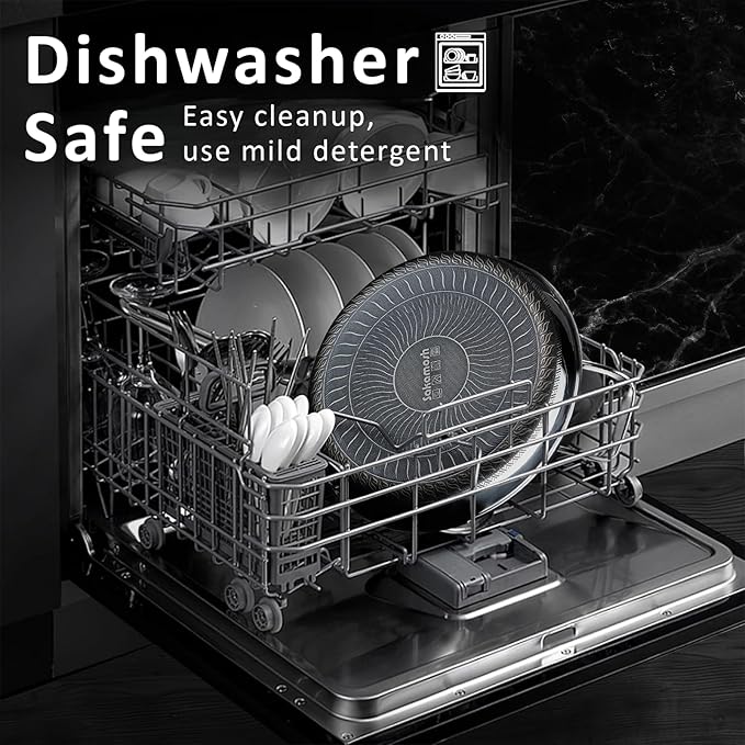 Non Stick Frying Pans Set, Hybrid 8" 9.5" 11" Frying Pan Set, Skillet with Stay-Cool Handle, Non Toxic, PFAS PFOA PTFE Free, Dishwasher & Oven Safe, Induction, Compatible with All Cooktops