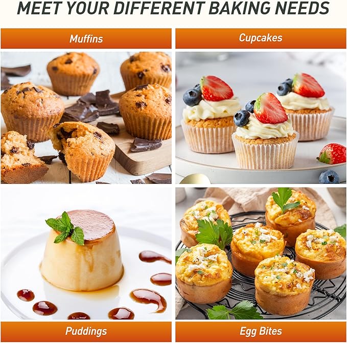 2 Packs 12 Cups Silicone Muffin Pan with Metal Reinforced Frame Regular Size Cupcake Pan Tray Egg Bites Silicone Cookie Molds Muffin Tin Tart Pans Baking Set for Easter Christmas holiday Cookie