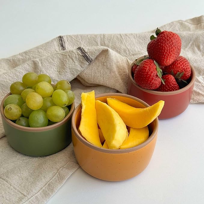 Mora Ceramic Ramekins - 8oz, Set of 6 - Small Oven Safe Baking Dishes/Cups - For Personal Pudding, Creme Brulee, Souffle, Serving Dip, Custard, Ice Cream - Single Mini Bowls - Artisan Colors