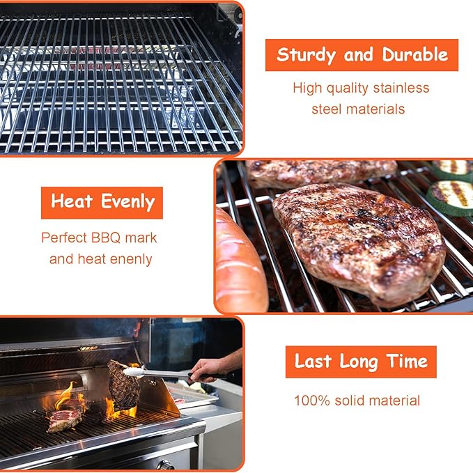 18.7" Cooking Grates for Weber GS4 Genesis II LX 400 SER II E-410 E-435 S-410 GBS S-435 S-440 LX E/S-440 & Genesis 2 400, Kitchen-aid 720-0856V 740-0781, Replacements Grill for Weber 66097 66089