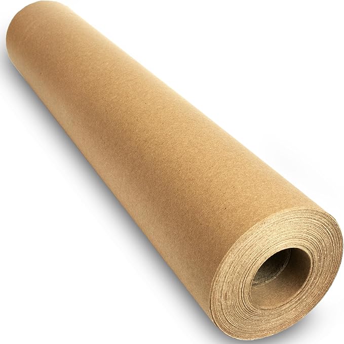FIESTA WRAPS Brown Kraft Paper Roll 17.5 in x 1800 in (150 ft) Made in The USA - Brown Wrapping Paper Roll - Kraft Table Runner - Papel Craft
