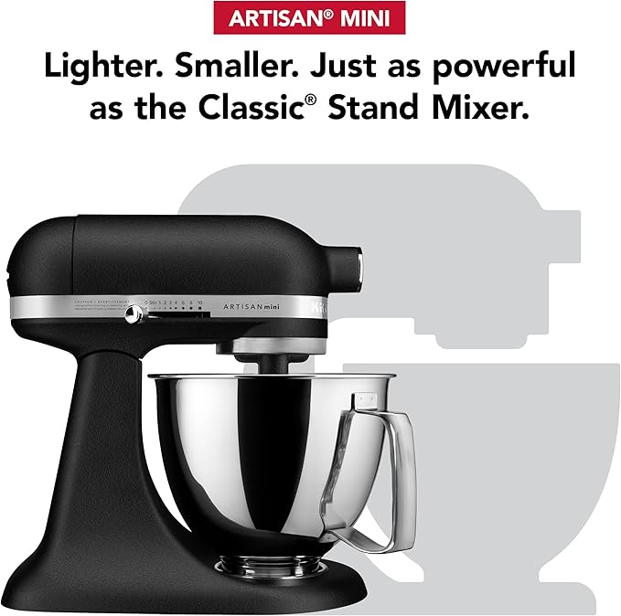 KitchenAid Artisan Mini 3.5 Quart Tilt-Head Stand Mixer - KSM3316X - Cast Iron Black