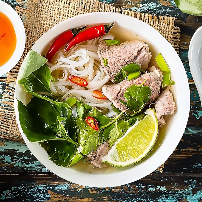 QINLANG 60 Ounces Large Soup Bowl, 8 Inches Pho Bowls, Large Ramen Bowls Set of 3, Off-White Porcelain Big Serving Bowls for Salad and Kitchen