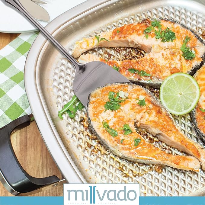 Stainless Steel Cooking Spatula,15 Inch Metal Turner, Kitchen Slotted Flipper For Grills, Camping BBQ’s, Frying Pancakes, Burgers, Large Cookware For the Professional Chef