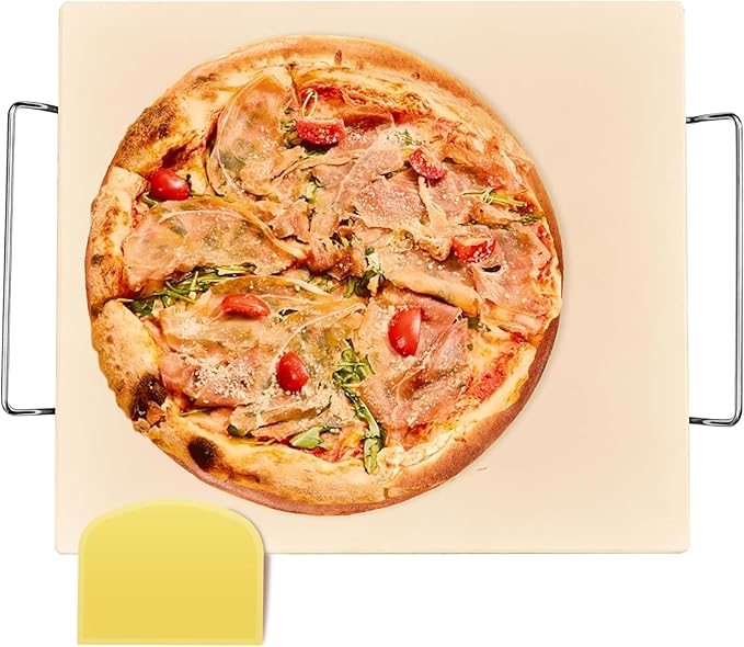 18 Inch Pizza Stone, 16x18 inch Stone for oven and grill - Durable Ceramic Pizza Stone, Heat Resistant up to 1,472°F, Perfect for Homemade Pizza, Bread and More (16x14 inch)