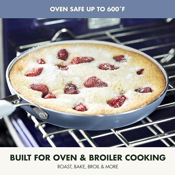 GreenPan Nova 10-Piece Cookware Pots & Pans Set, Oprah’s Favorite Things 2024, PFAS-Free Ceramic Nonstick, Fry, Sauté, Stockpot, Utensils, Lids, Induction Suitable, Dishwasher & Oven Safe, Ocean Blue