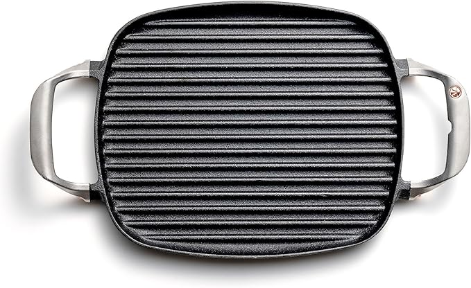 Outset Cast Iron Grill Pan With Ridges 8.5” x 14.25” x 1.5”