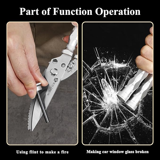 WILDMOK Heavy Duty Poultry Shears - 8.5 Inch Multi-function Stainless Steel Poultry Outdoor Shears, Ultra Sharp Kitchen Scissors for Outdoor Camp, White