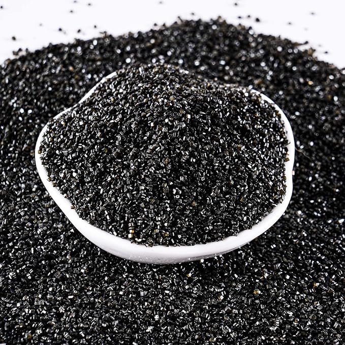 Kasvan Sanding Sugar Sprinkles - Edible Sugar Crystals, Baking Cake Decorations, Ice Cream Toppings cupcake Decorating, Wedding Party Chirstmas Supplies, 85g/3.2oz (Black)