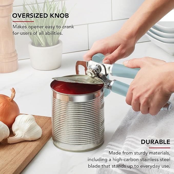 KitchenAid Classic Multifunction Can Opener and Bottle Opener Easy to Use, Razor Sharp Stainless Steel Cutting Wheel, Soft Ergonomic Handles, Mineral Water