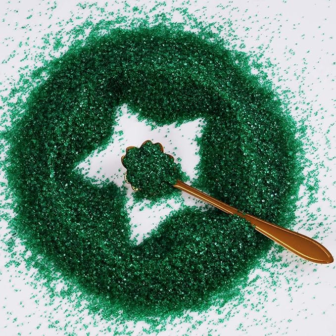 Kasvan Sanding Sugar Sprinkles - Edible Sugar Crystals, Baking Cake Decorations, Ice Cream Toppings cupcake Decorating, Wedding Party Chirstmas Supplies, 85g/3.2oz (Dark Green)