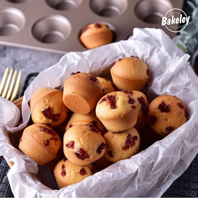 Mini Muffin Pan, 20-Cavity Non-Stick Mini Cupcake Pan Bakeware for Oven Baking (Champagne Gold)