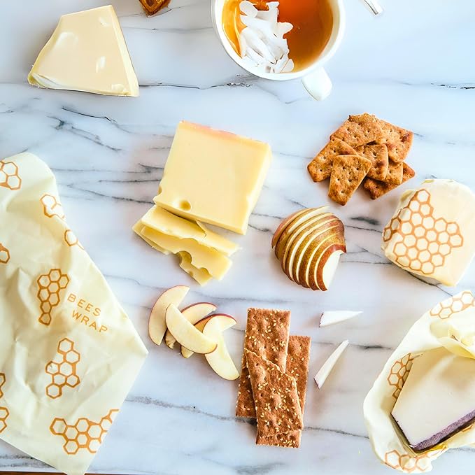 Bee's Wrap Beeswax Wraps for Food - Honeycomb Cut to Size 14x52" Wax Paper Roll - Made in USA Reusable Waxed Paper & Bowl Covers - Organic & Eco-Friendly Alternative to Aluminum Foil & Plastic Wrap
