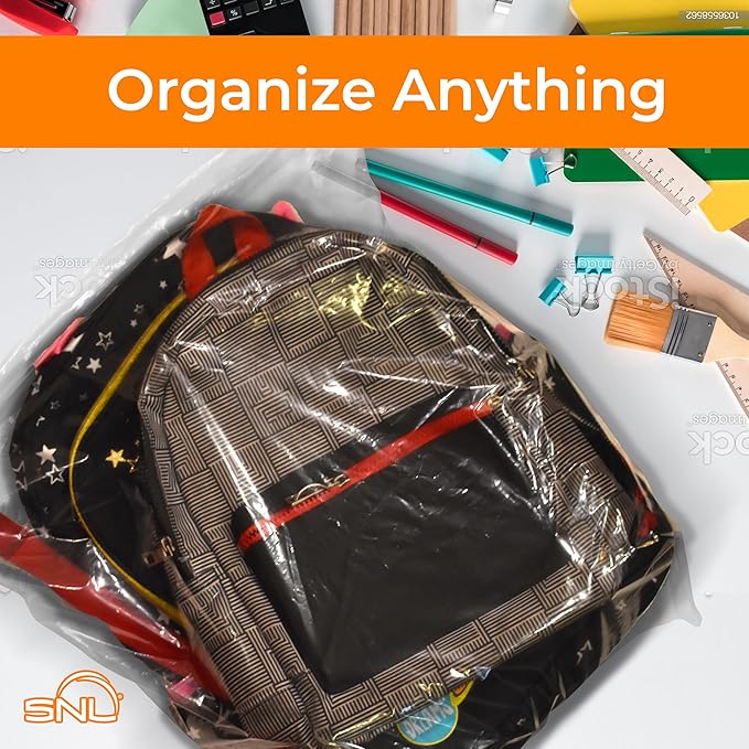 SNL Quality Zipper Lock Extra Large Jumbo Reclosable Clear Disposable Plastic Bags, Strong | 18" X 20" - 2 MIL - 50 Bags