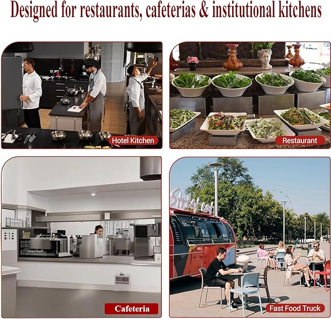 Commercial Electric Food Processor 550W – Heavy Duty Vegetable Chopper Machine – Stainless Steel Body & Blades – 120Kg/H High Capacity – for Restaurant & Kitchen Use (110V)