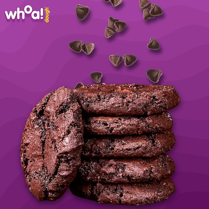 Whoa Dough Ready to Bake Cookie Dough Brownie Batter – Certified Non-GMO, Kosher, Gluten Free – Plant-Based Snack Dough Made with Real Ingredients – 12 Pack