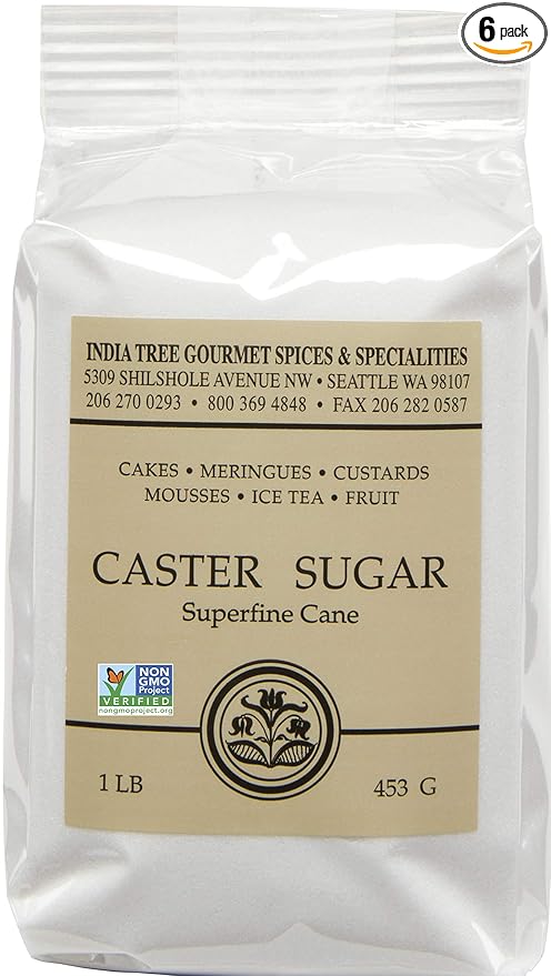 India Tree Caster Sugar, 1 Pound (Pack of 6)