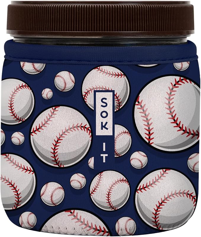 Sok It IceCreamSok Insulated Neoprene Cover (Baseball, Straight Ice Cream Pints)