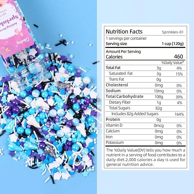 Galaxy Star Sprinkles for Cake Decorating 4.23ounce - Pearl Sugar Mix Contains Spaceship & Star Sprinkles for Cupcake Toppers, Ice Cream, Candy, Cookie Decorations - Children Party Supplies