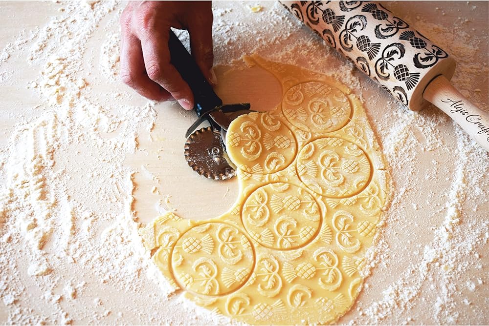 THISTLES Embossing Rolling Pin Laser engraved rolling pin with Thistle flowers Gift for mother friend